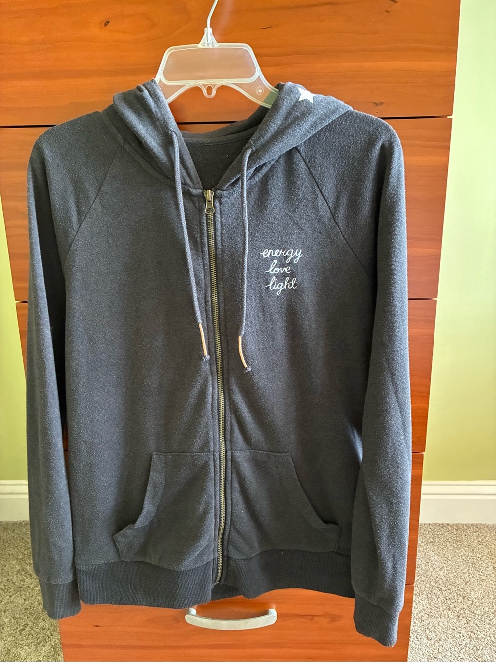 Spiritual Gangster Charcoal Zip Hoodie Womens XS